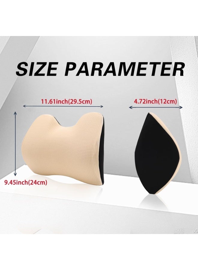 Make Relaxing Car Headrest Pillow, Car Pillow Driving with Adjustable Strap, Breathable Removable Cover & Ergonomic Design Softness Travel Car Neck Support Pillow(Beige, 1P) (P152-Beige) - Image 5